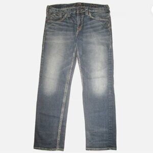 Silver Eddie EMC Denim Relaxed Straight Jeans Men's Tag Size 36x32
